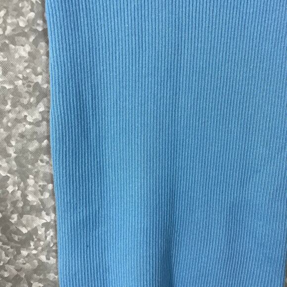 Bar III Women's Blue Ribbed Square Neck Bodycon Dress - Size Small - Long Sleeve - Picture 4 of 7